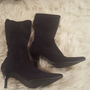 Stiletto suede boots kitten heel sz 5.5